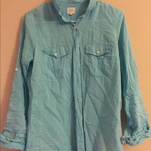 Button down linen top